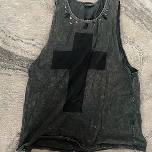 Embellished tank with cross